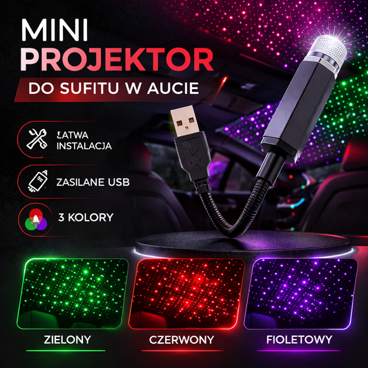 Mini Projektor Gwiazd USB do Samochodu - RideOrDie