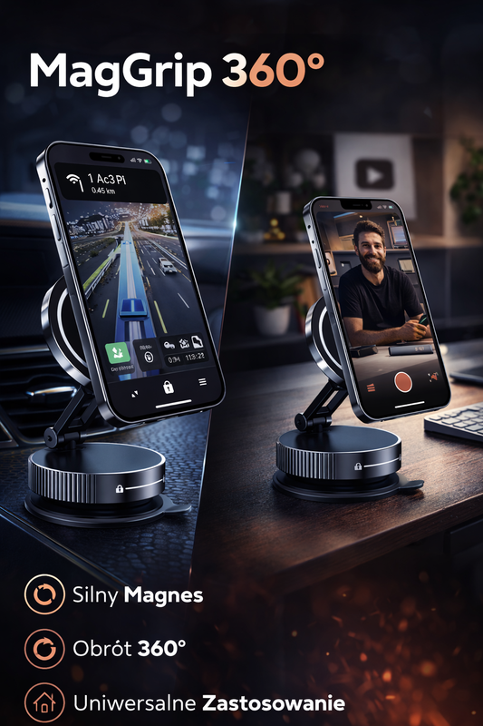 MagGrip 360° - Magnetyczny Uchwyt Samochodowy do Telefonu | RideOrDie